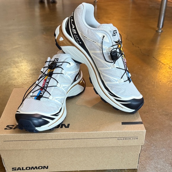 Salomon Women's Athletic Shoes - White, Black, and Gold - Picture 2 of 4